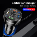 4× USB bil-lader – 7A hurtiglader