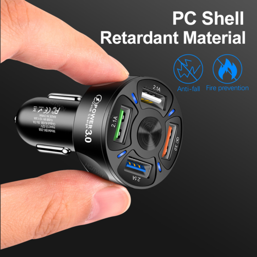 4× USB bil-lader – 7A hurtiglader