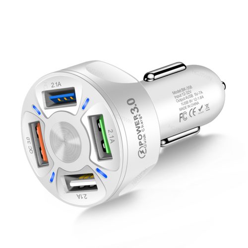 4× USB bil-lader – 7A hurtiglader